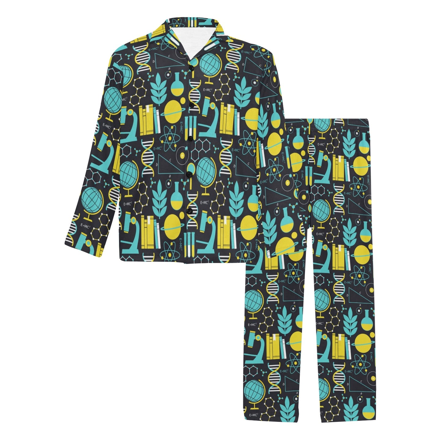 Science Print Design LKS301 Men's Long Pajama Set