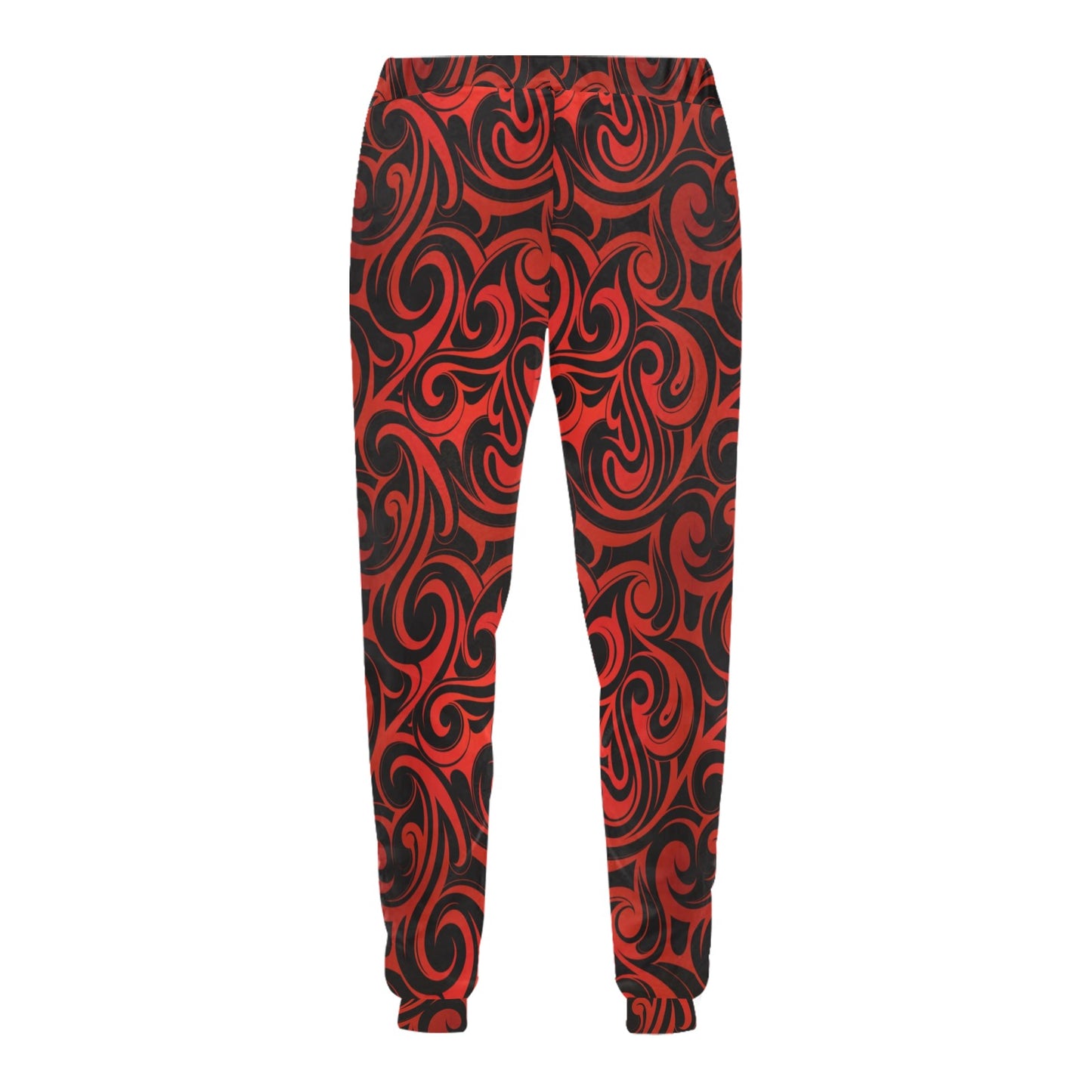 Maori Red Black Themed Design Men's Sweatpants