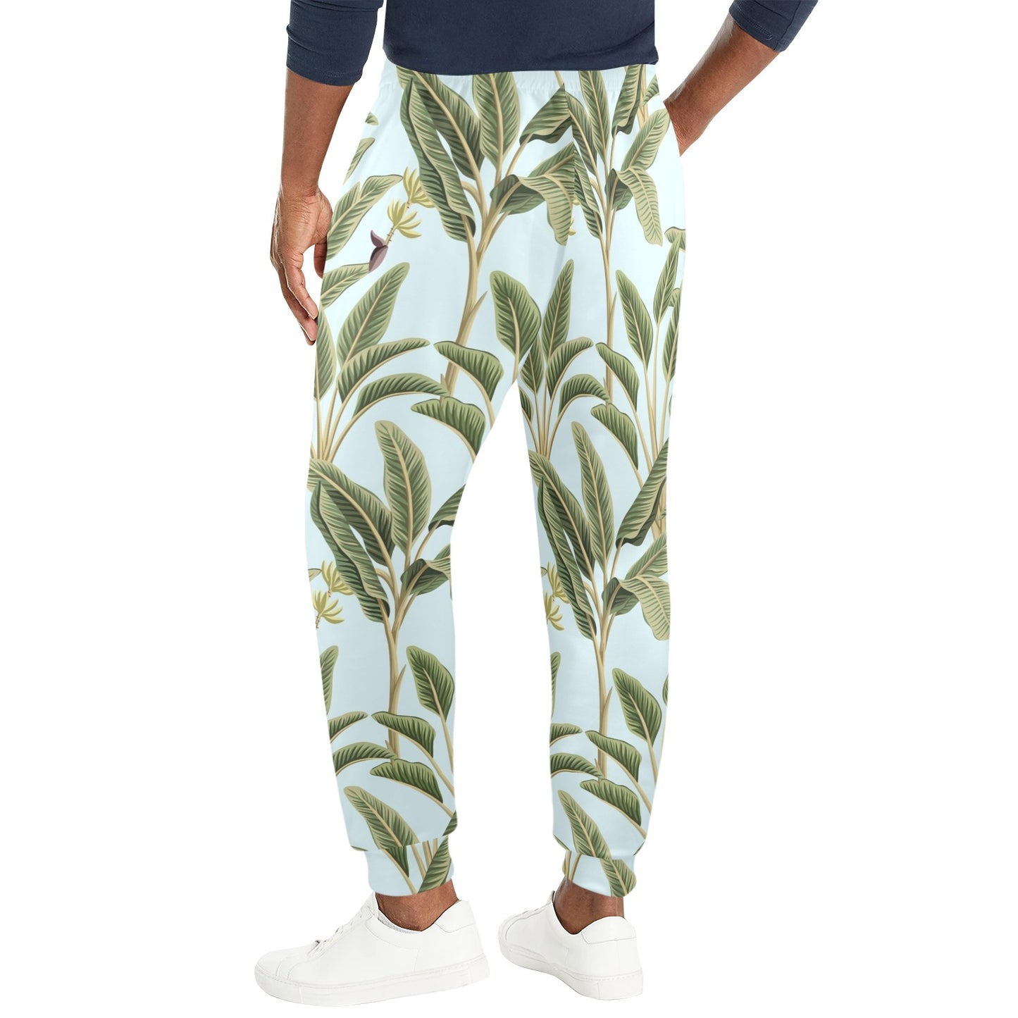 Banana Leaf Pattern Print Design BL03 Men's Casual Track Pants