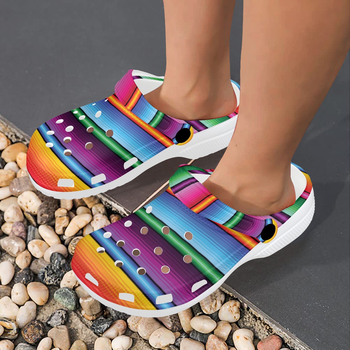 Mexican Blanket Colorful Print Pattern Unisex Clogs Shoes