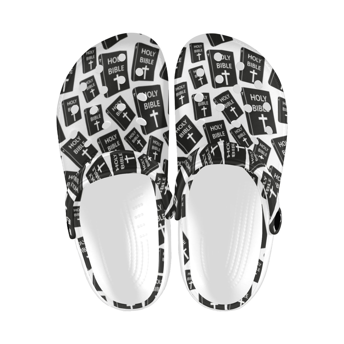 Christian Holy Bible Book Pattern Unisex Clogs Shoes