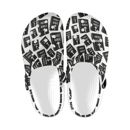 Christian Holy Bible Book Pattern Unisex Clogs Shoes