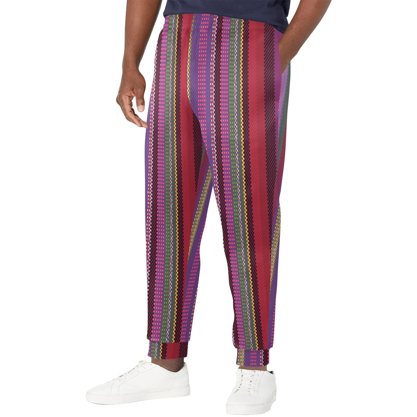 Serape Stripe Print Men's Casual Track Pants