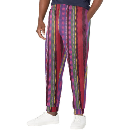 Serape Stripe Print Men's Casual Track Pants