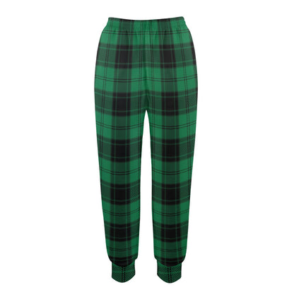 Tartan Green Print Design LKS302 Women's Casual Track Pants