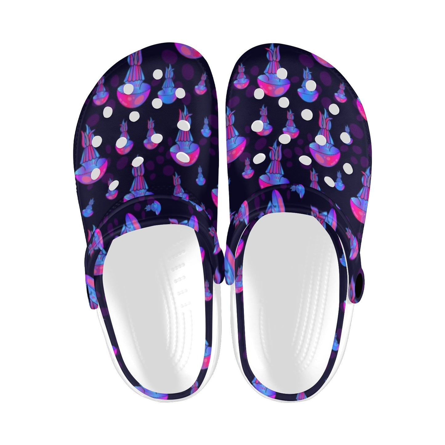 Jellyfish Neon Print Unisex Clogs Shoes