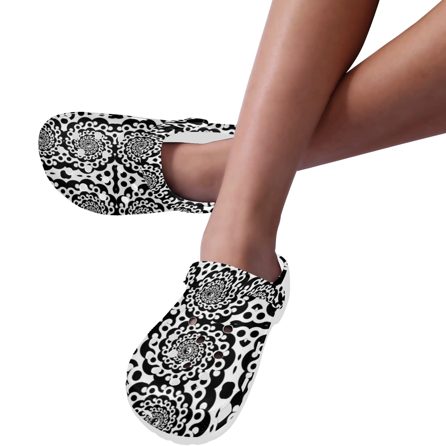 Yin Yang Spiral Design Print Unisex Clogs Shoes