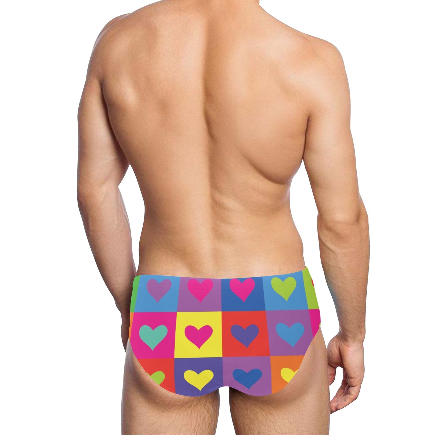 Pop Art Heart Pattern Print Design A01 Men's Swimming Briefs