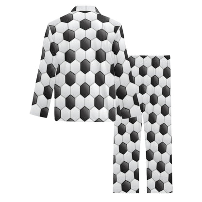 Soccer Ball Texture Print Pattern Men's Long Pajama Set