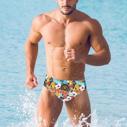 Casino Pattern Print Design 03 Men's Swimming Briefs