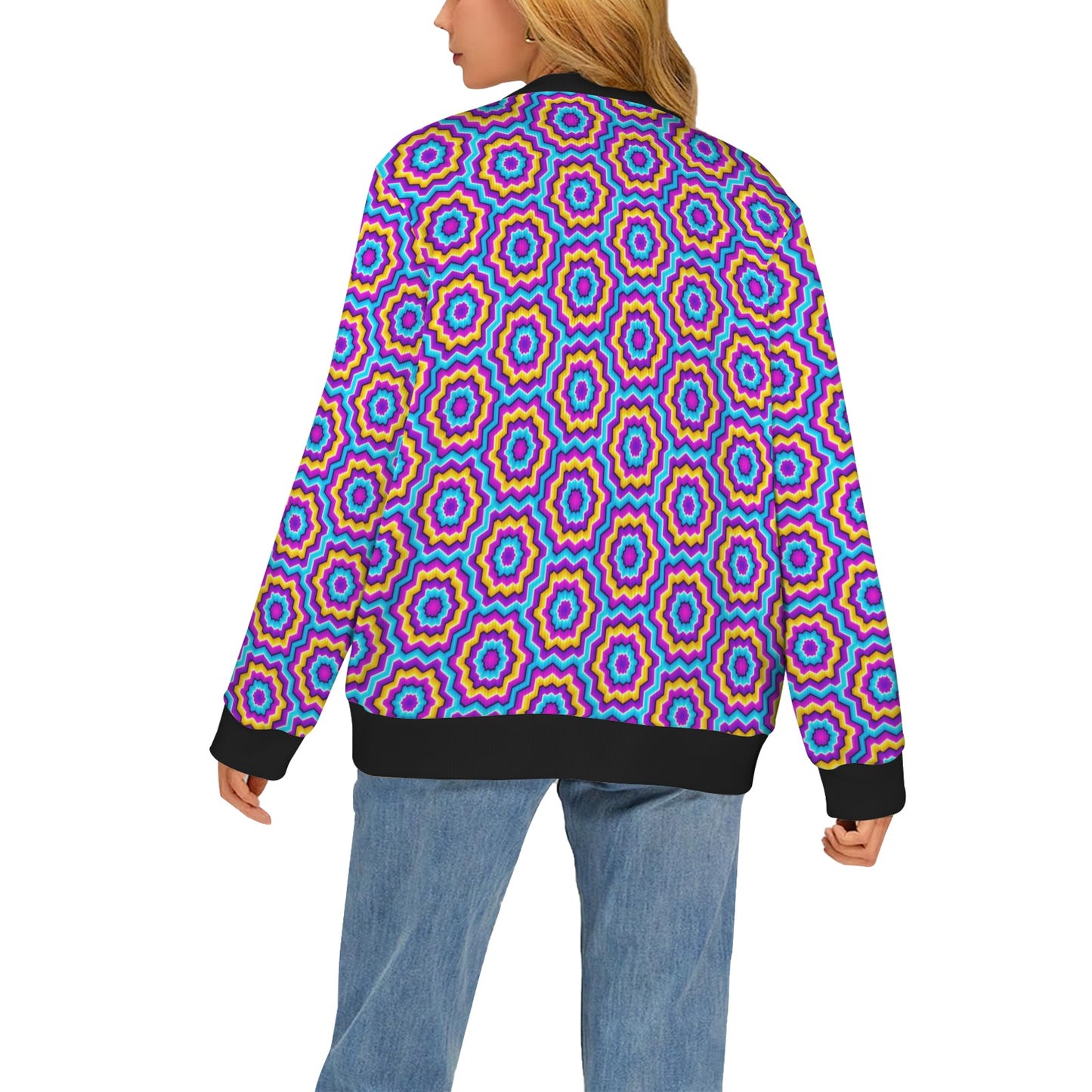 Optical illusion Techno Movement Women's Cardigan