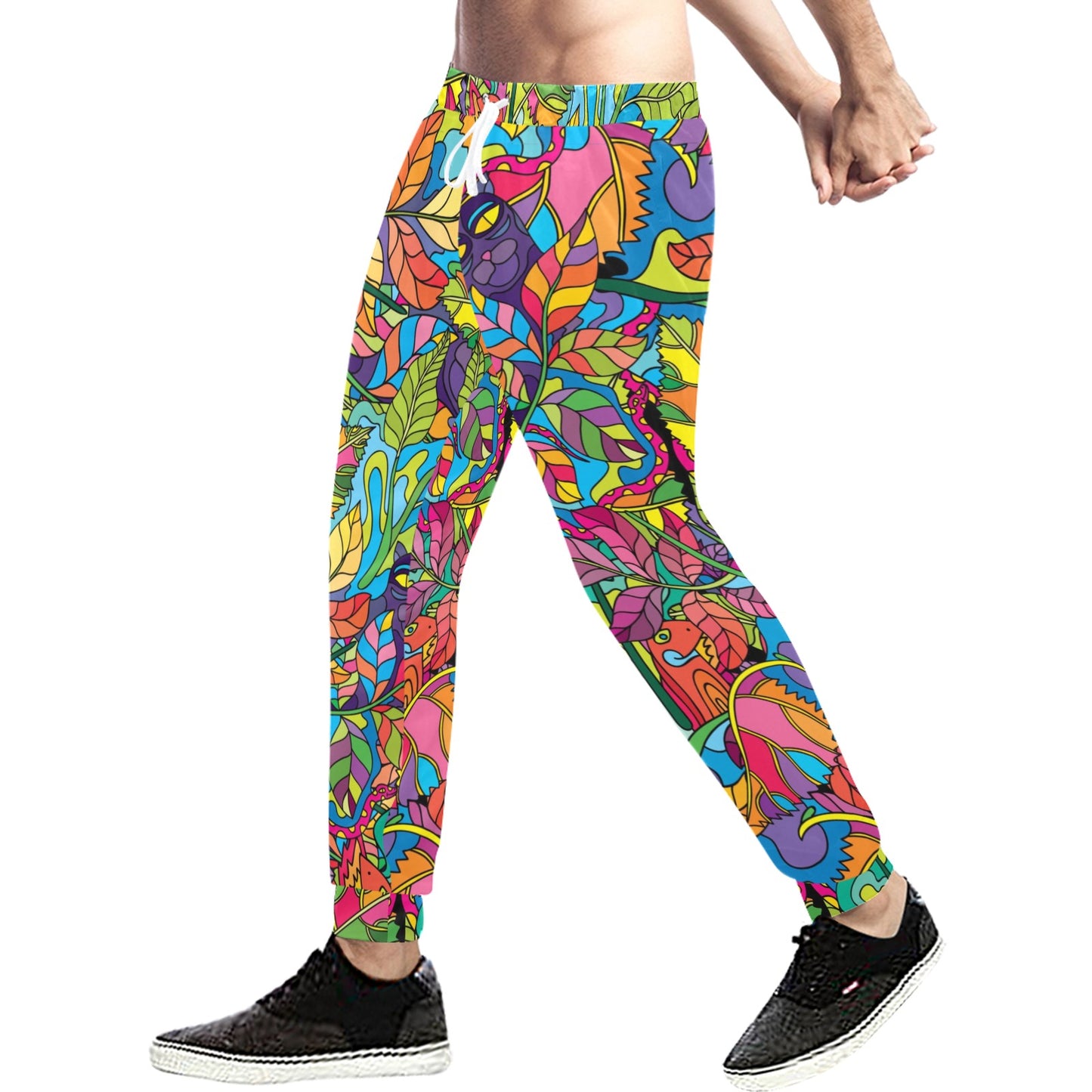 Psychedelic Trippy Flower Print Men's Sweatpants