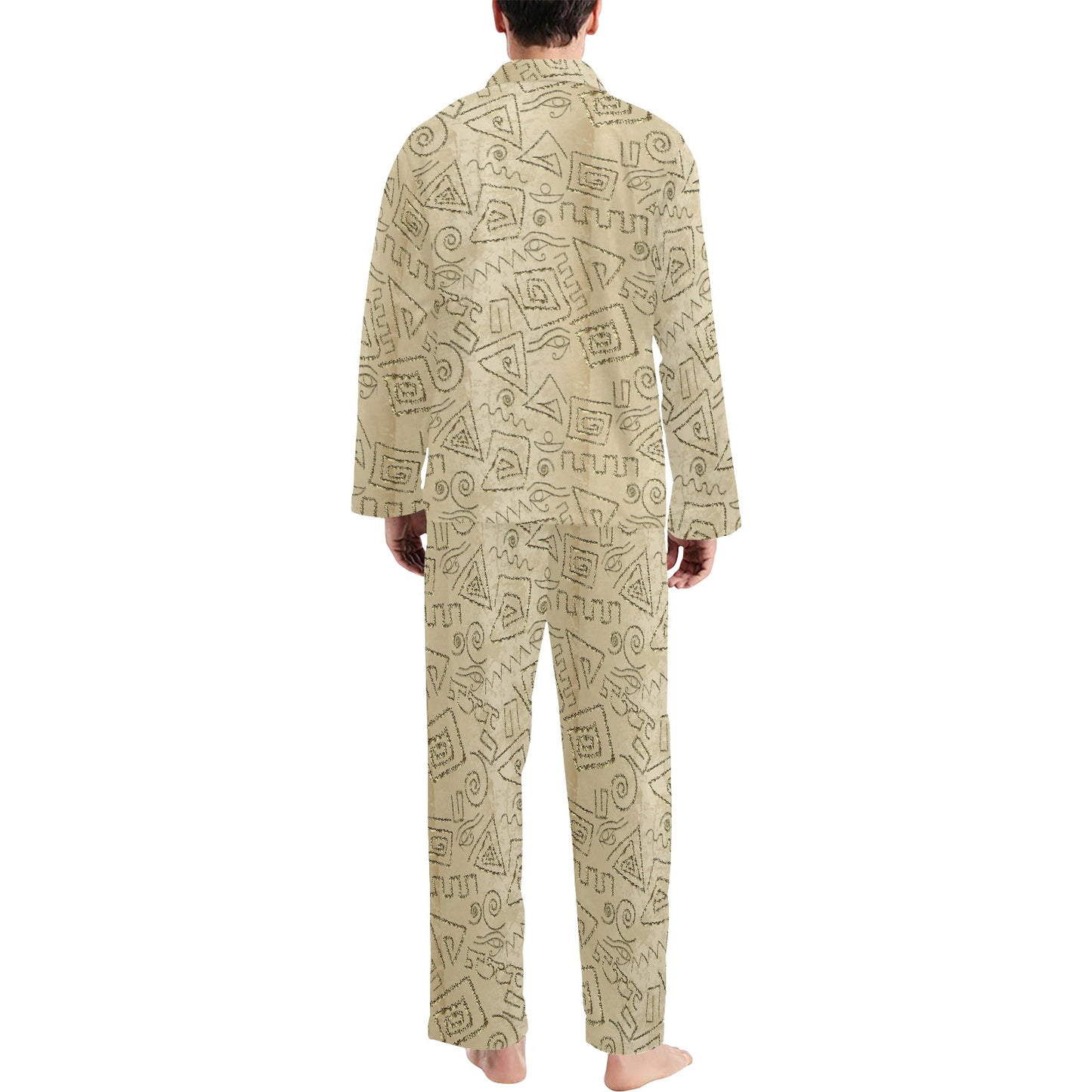 Ancient Greek Print Design LKS3013 Men's Long Pajama Set