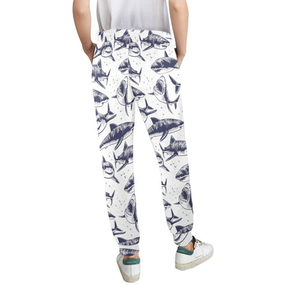 Great White Shark Pattern Print Design 02 Women's Casual Track Pants