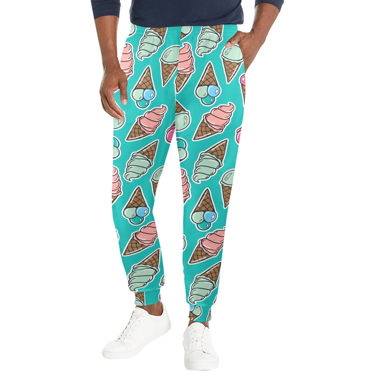 Ice Cream Pattern Print Design IC01 Men's Casual Track Pants