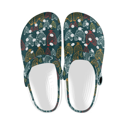 Rooster Hand Draw Design Unisex Clogs Shoes