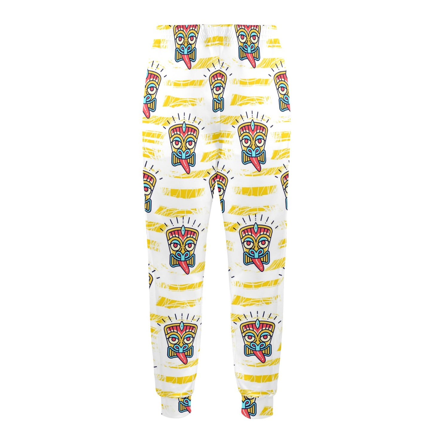 Tiki Smile Mask Print Pattern Men's Casual Track Pants