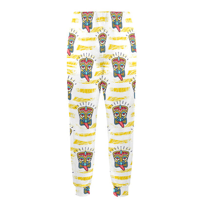 Tiki Smile Mask Print Pattern Men's Casual Track Pants