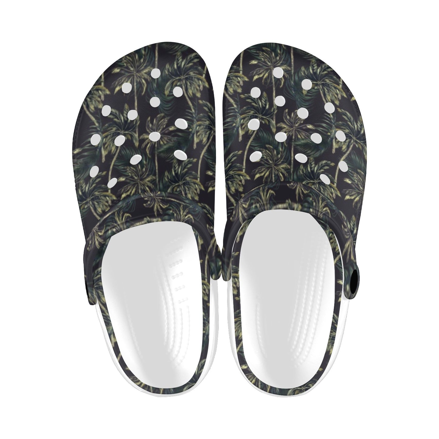 Palm Tree Background Design Print Unisex Clogs Shoes