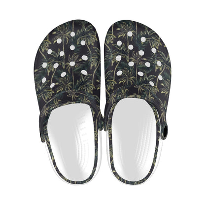 Palm Tree Background Design Print Unisex Clogs Shoes