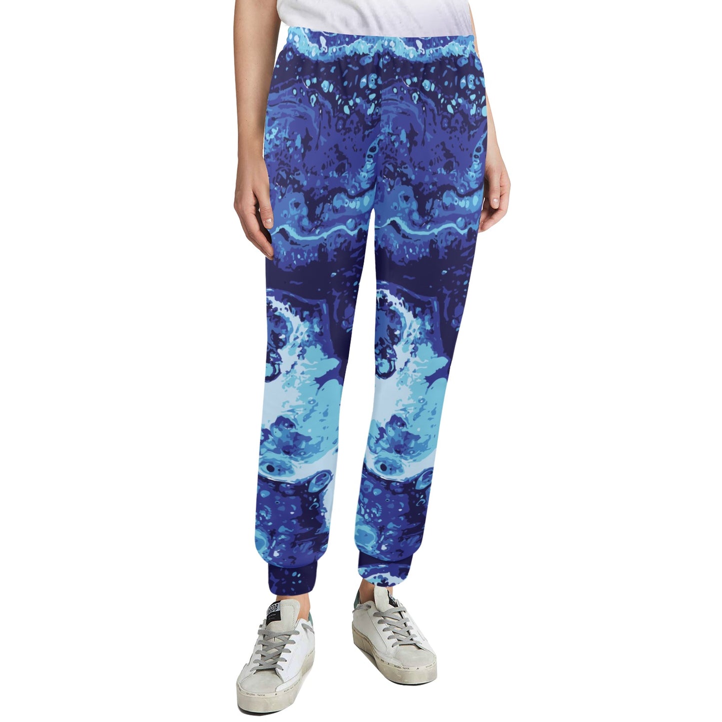 Ocean Liquid Pattern Print Design A03 Women's Casual Track Pants