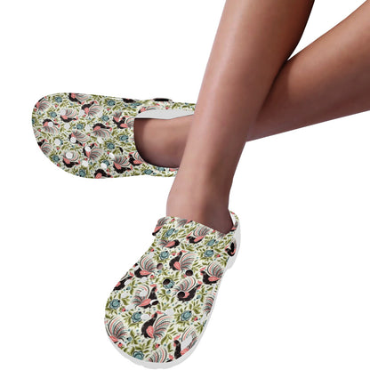 Rooster Print Design Unisex Clogs Shoes