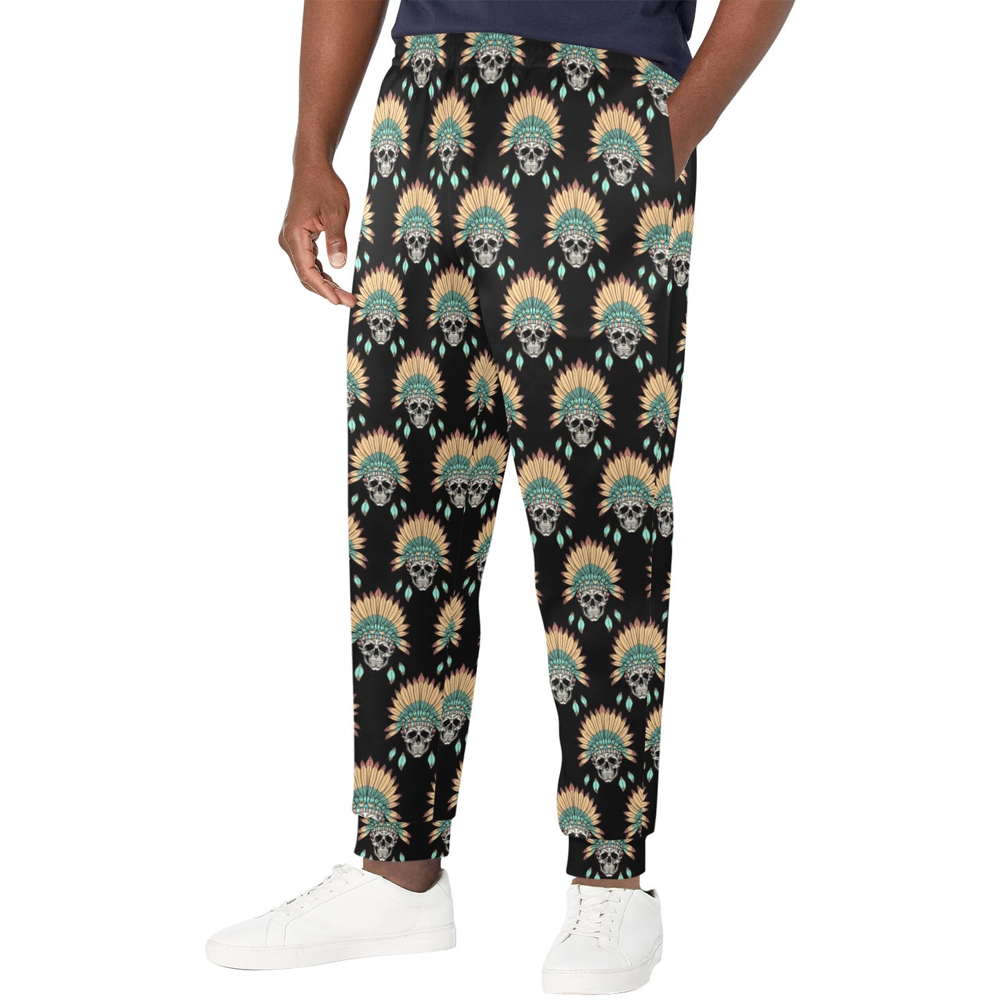 American indian Skull Pattern Men's Casual Track Pants