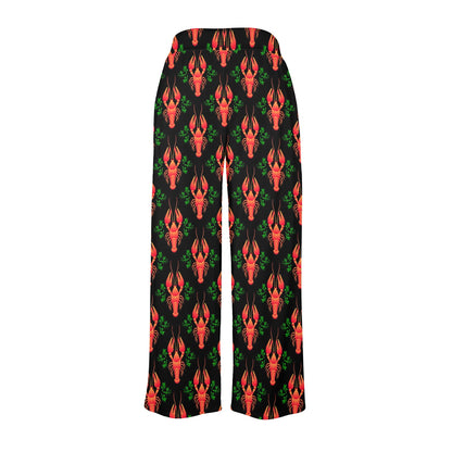 Lobster Print Design LKS403 Women's Wide Leg Lounge Pants
