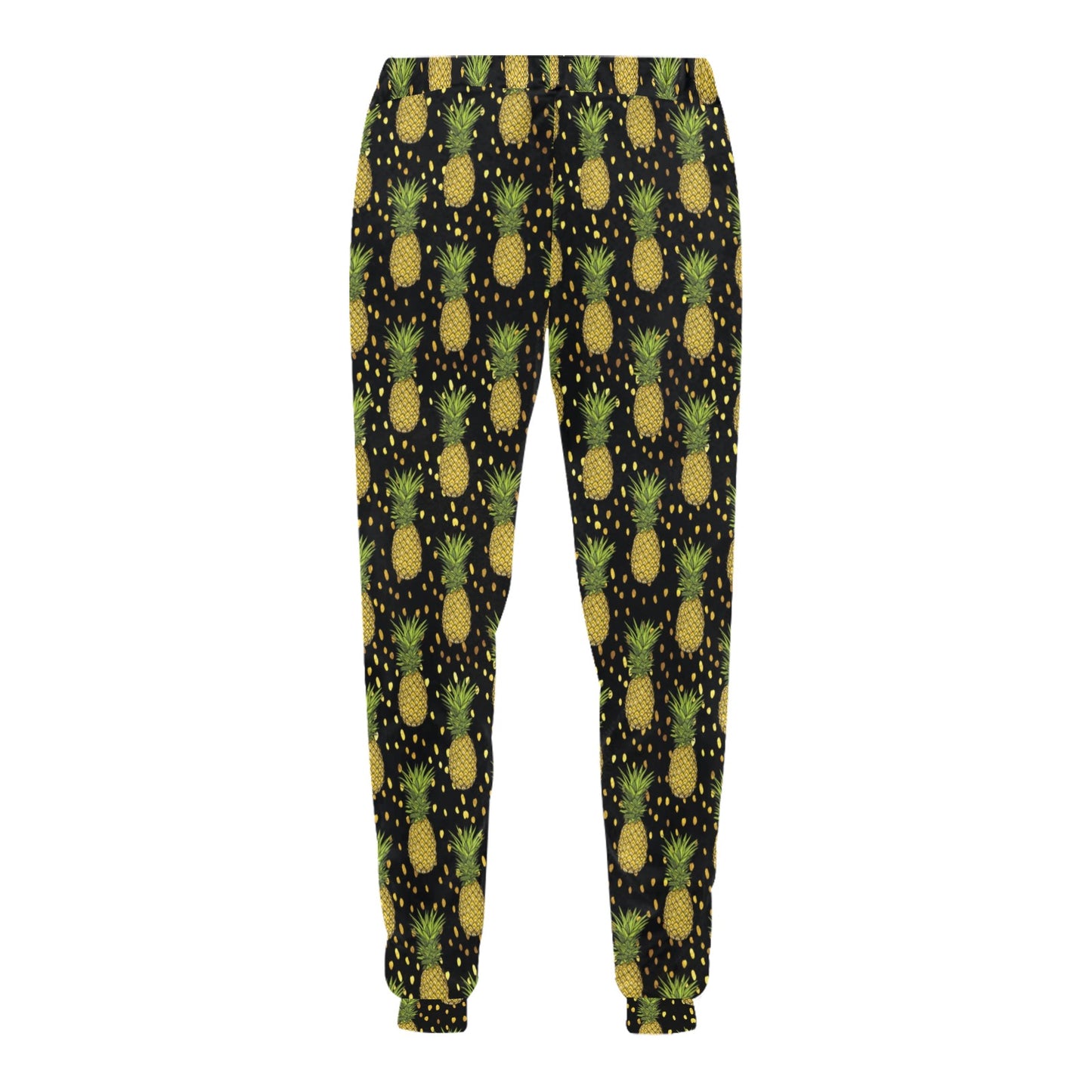 Pineapple Gold Dot Themed Print Men's Sweatpants