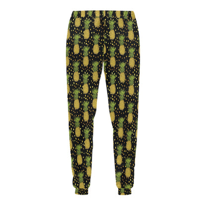 Pineapple Gold Dot Themed Print Men's Sweatpants