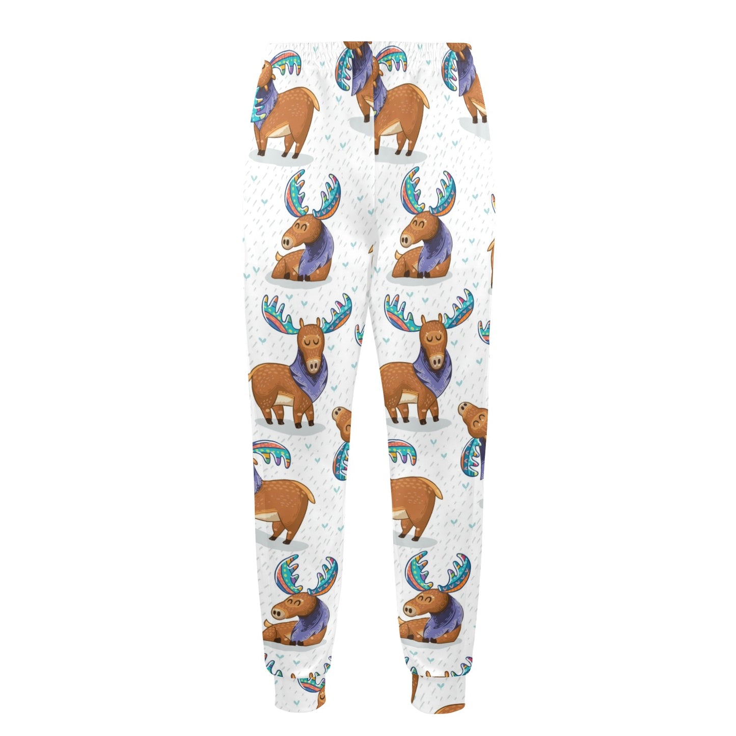 Moose Cute Pattern Print Design 01 Men's Casual Track Pants