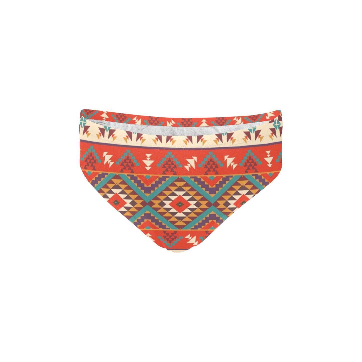 Aztec Red Print Pattern Men's Swimming Briefs