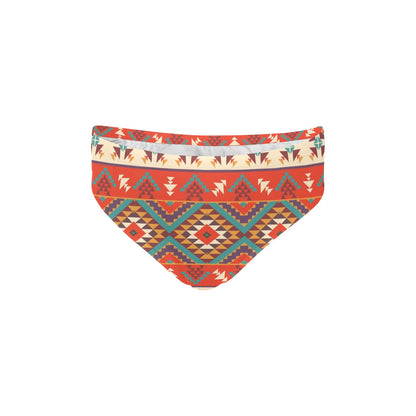 Aztec Red Print Pattern Men's Swimming Briefs