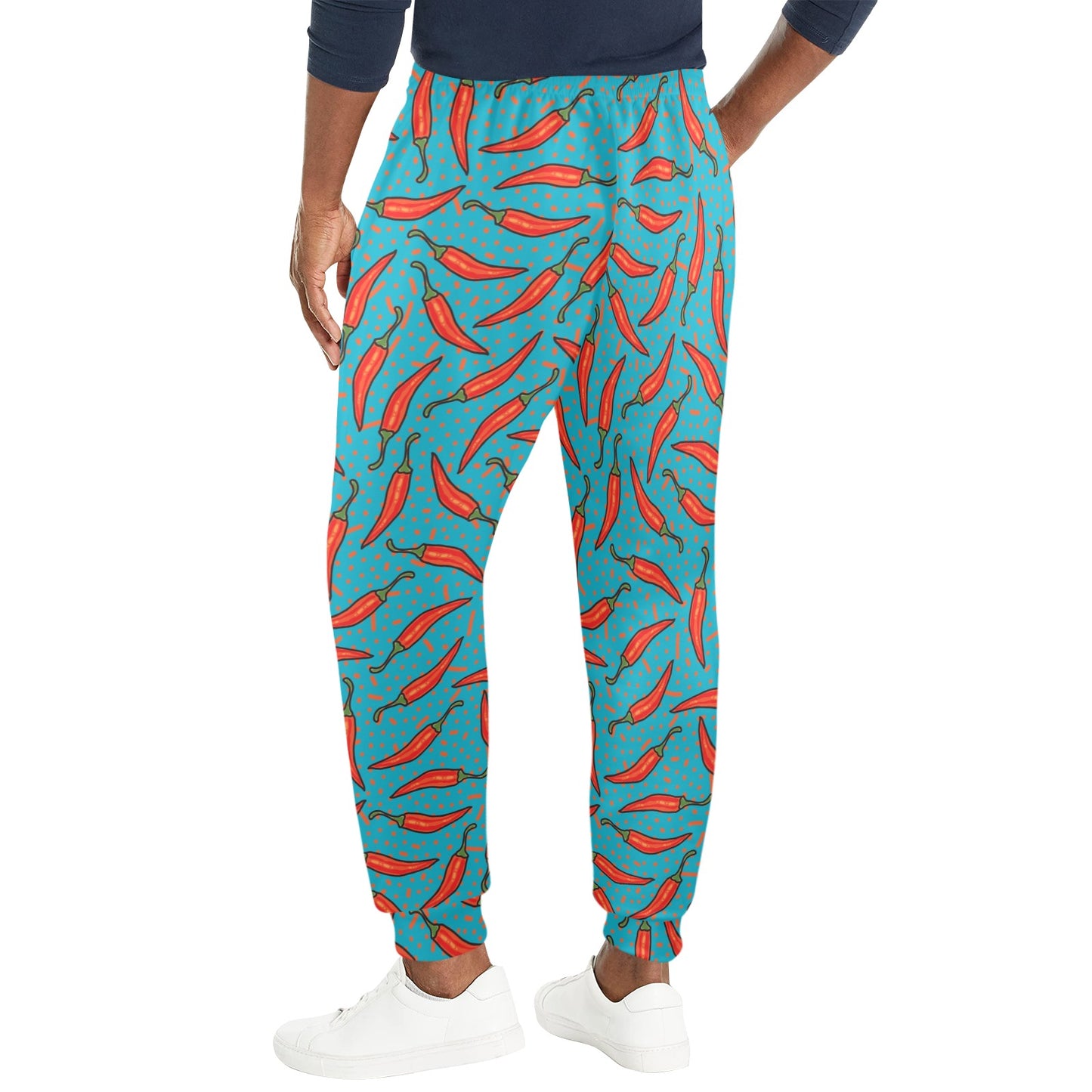 Chilli Pepper Pattern Print Design 05 Men's Casual Track Pants