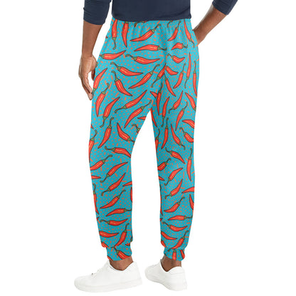 Chilli Pepper Pattern Print Design 05 Men's Casual Track Pants