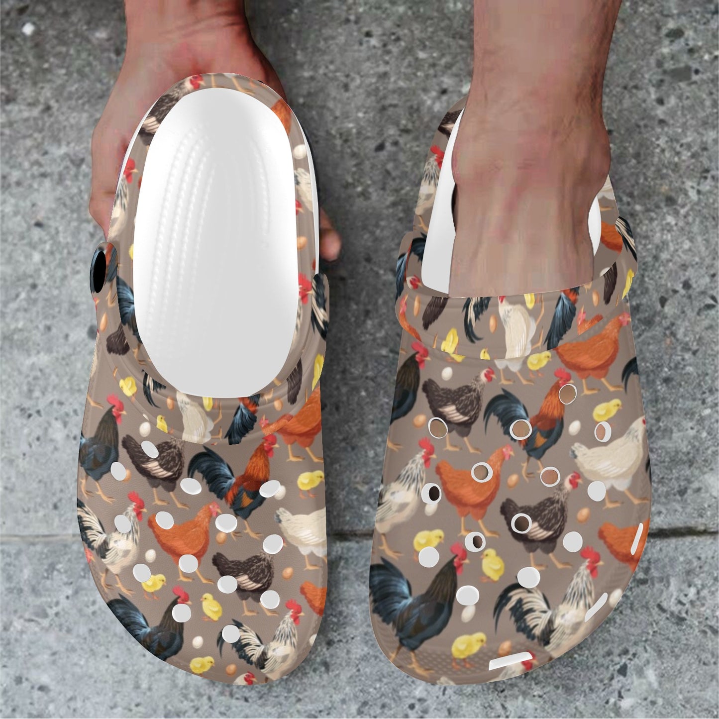 Chicken Evolution Pattern Unisex Clogs Shoes