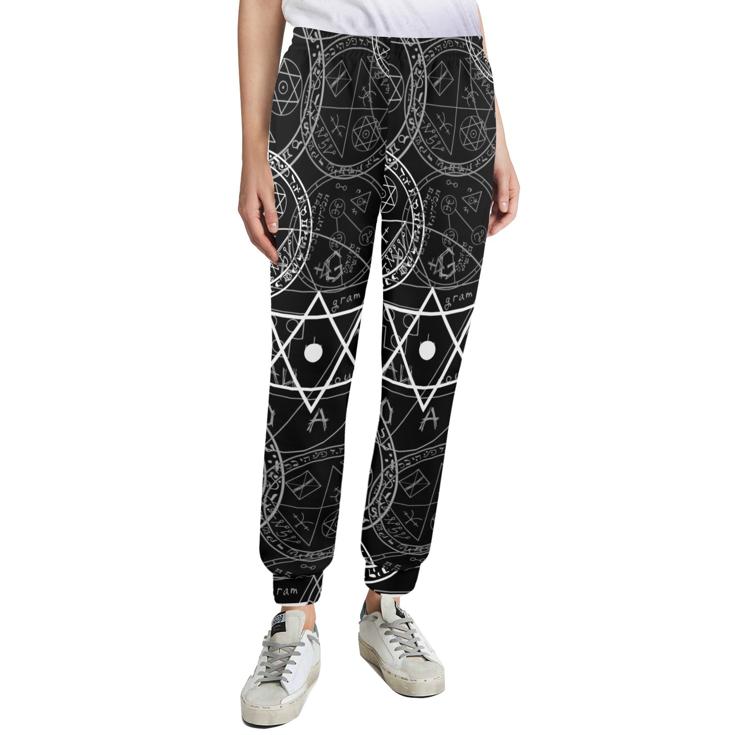 Pentagram Pattern Print Design A01 Women's Casual Track Pants