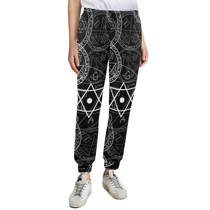 Pentagram Pattern Print Design A01 Women's Casual Track Pants