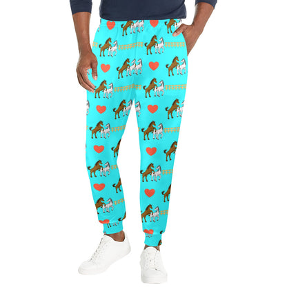 Horse Couple Love Print Design LKS309 Men's Casual Track Pants