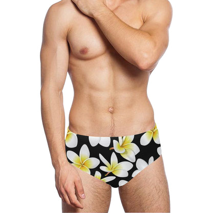 Yellow Plumeria Hawaiian Flowers Men's Swimming Briefs