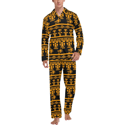 Eye of Horus Tribal Egypt Pattern Men's Long Pajama Set