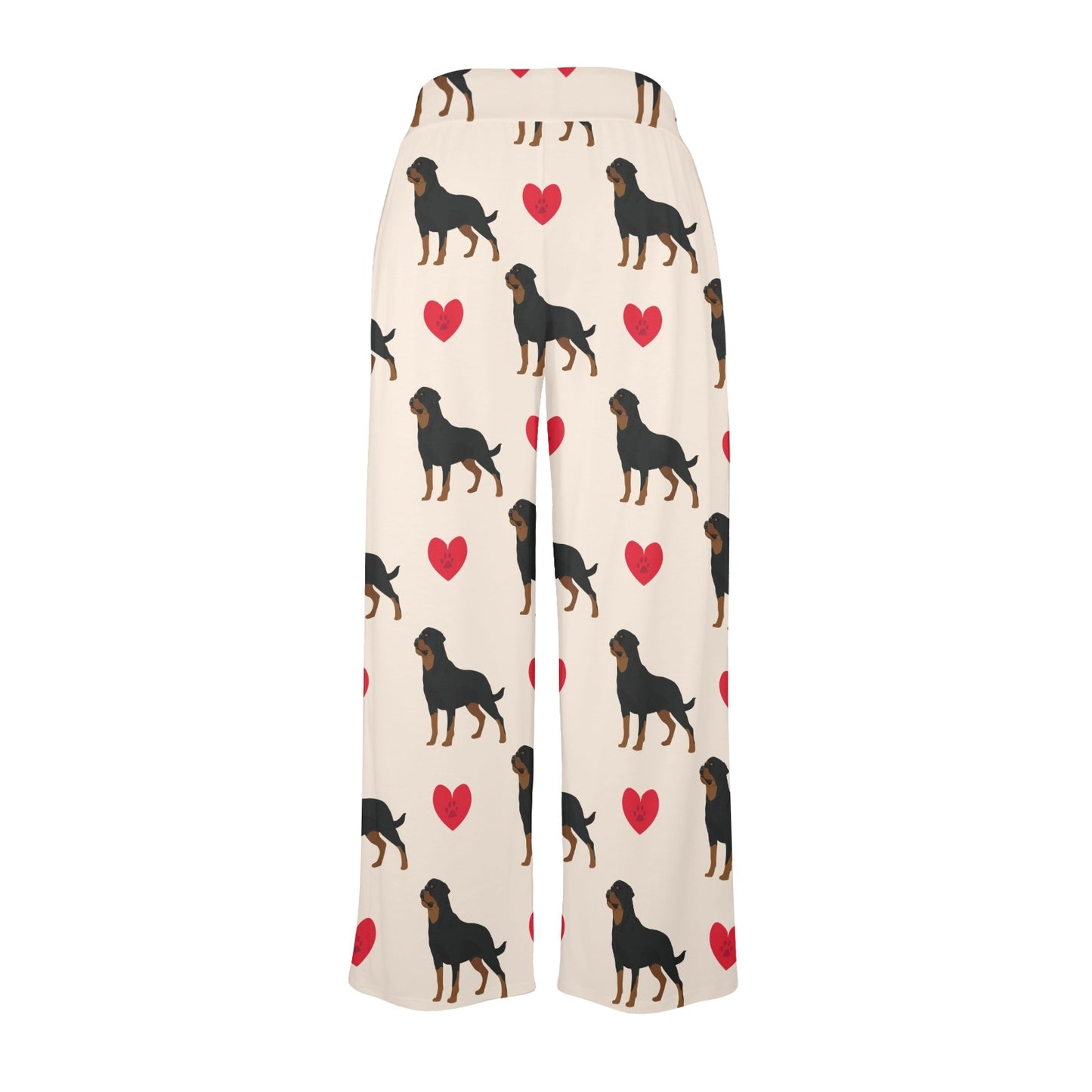 Rottweiler Pattern Print Design A02 Women's Wide Leg Lounge Pants