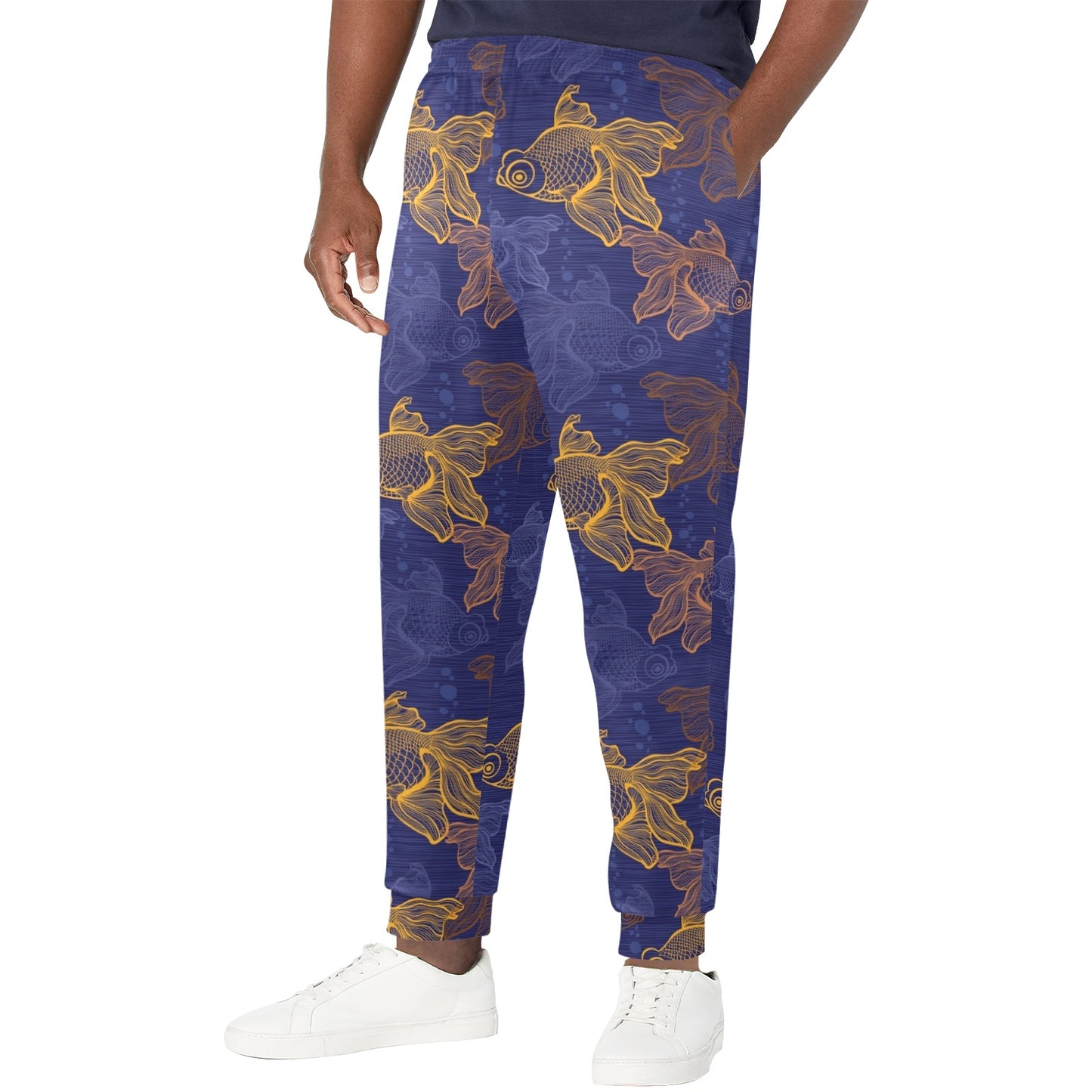 Goldfish Pattern Print Design 01 Men's Casual Track Pants