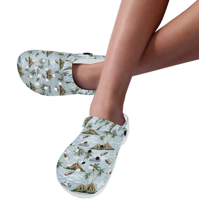 Aloha Hawaii island Design Themed Print Unisex Clogs Shoes