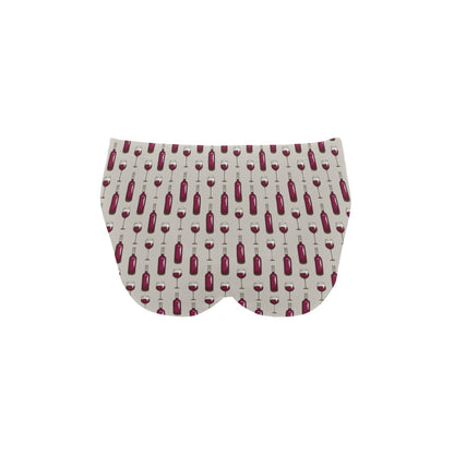Wine Bottle Pattern Print Men's Swimming Briefs