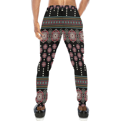 Ethnic Dot Style Print Pattern Men's Sweatpants