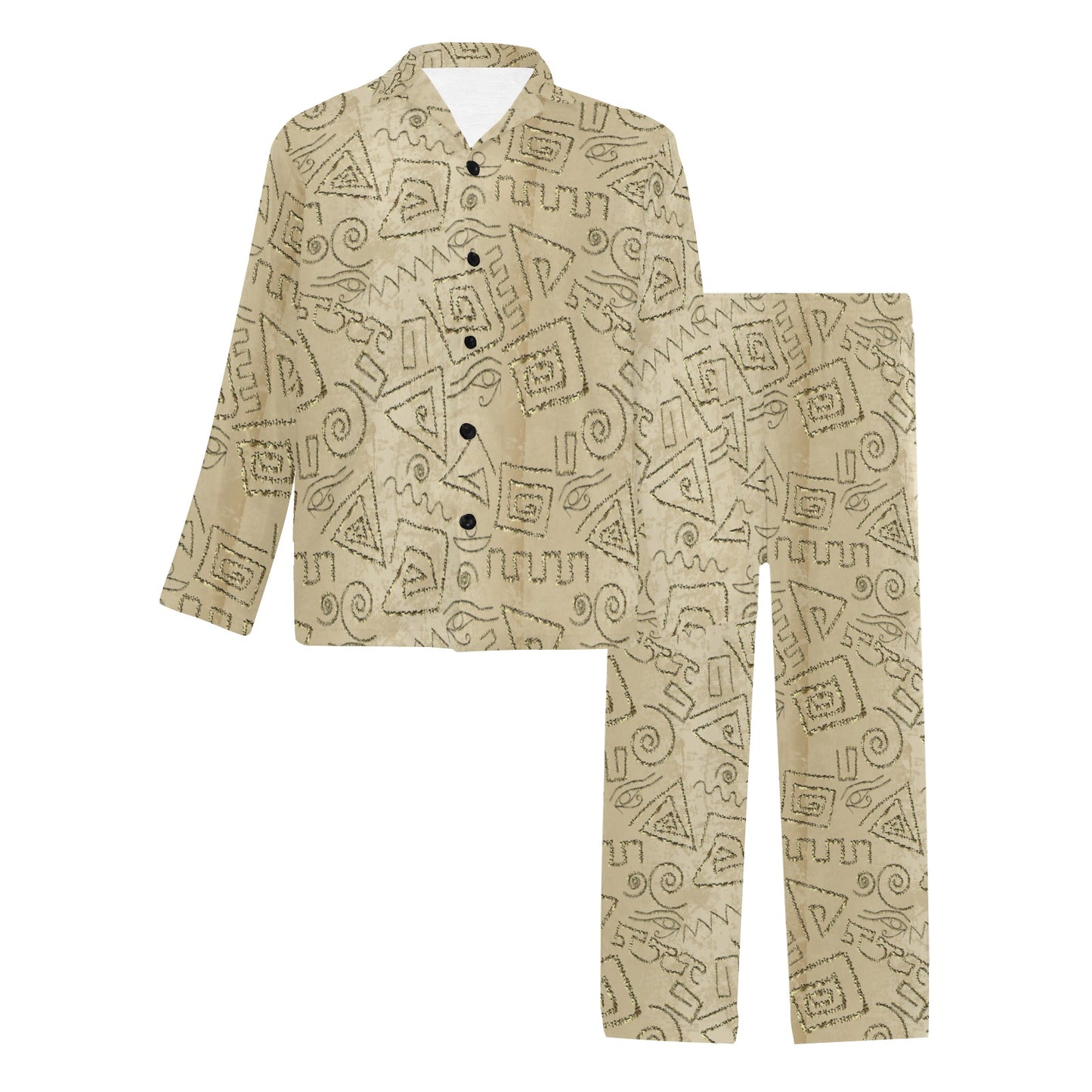Ancient Greek Print Design LKS3013 Men's Long Pajama Set
