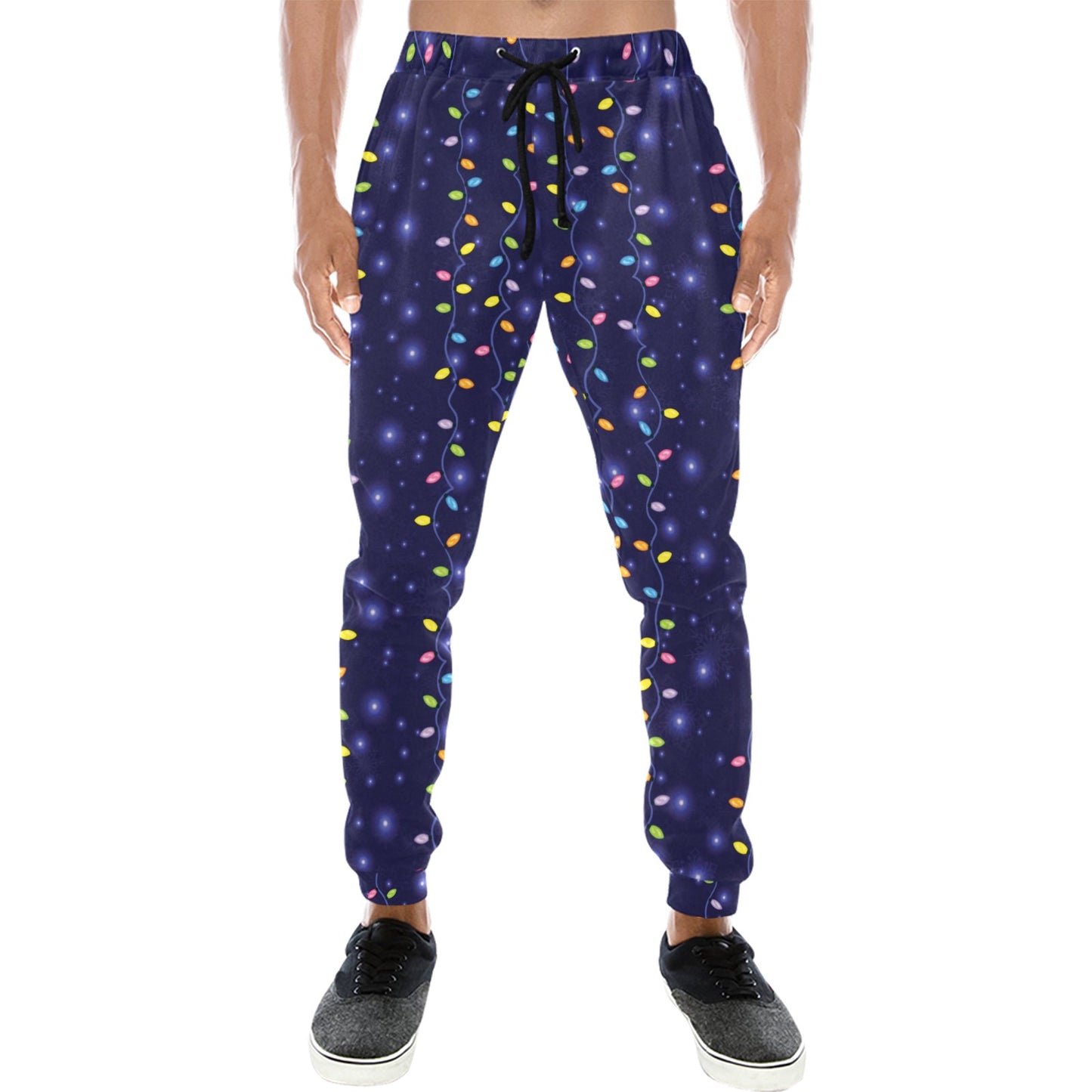 Christmas Light Pattern Print Design 03 Men's Sweatpants