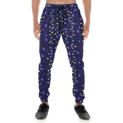 Christmas Light Pattern Print Design 03 Men's Sweatpants