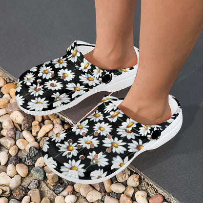 Daisy Print Pattern Unisex Clogs Shoes